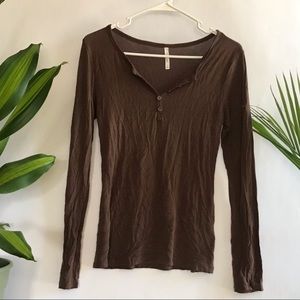 Brown Quarter button long sleeve